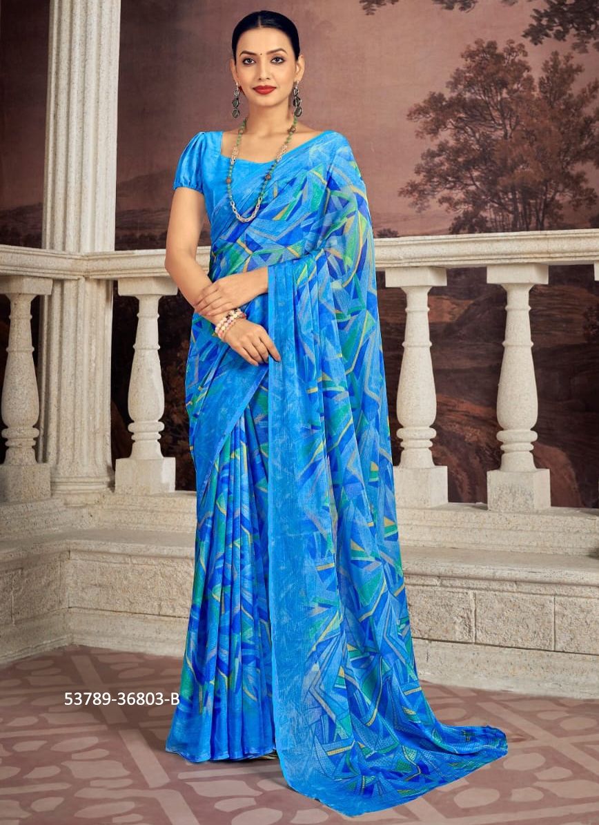 STAR CHIFFON 173 - CATALOG # 53789 (SET OF 12 SAREES)
