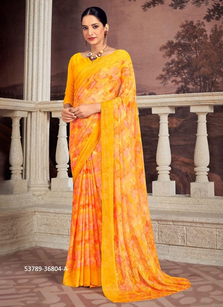 STAR CHIFFON 173 - CATALOG # 53789 (SET OF 12 SAREES)