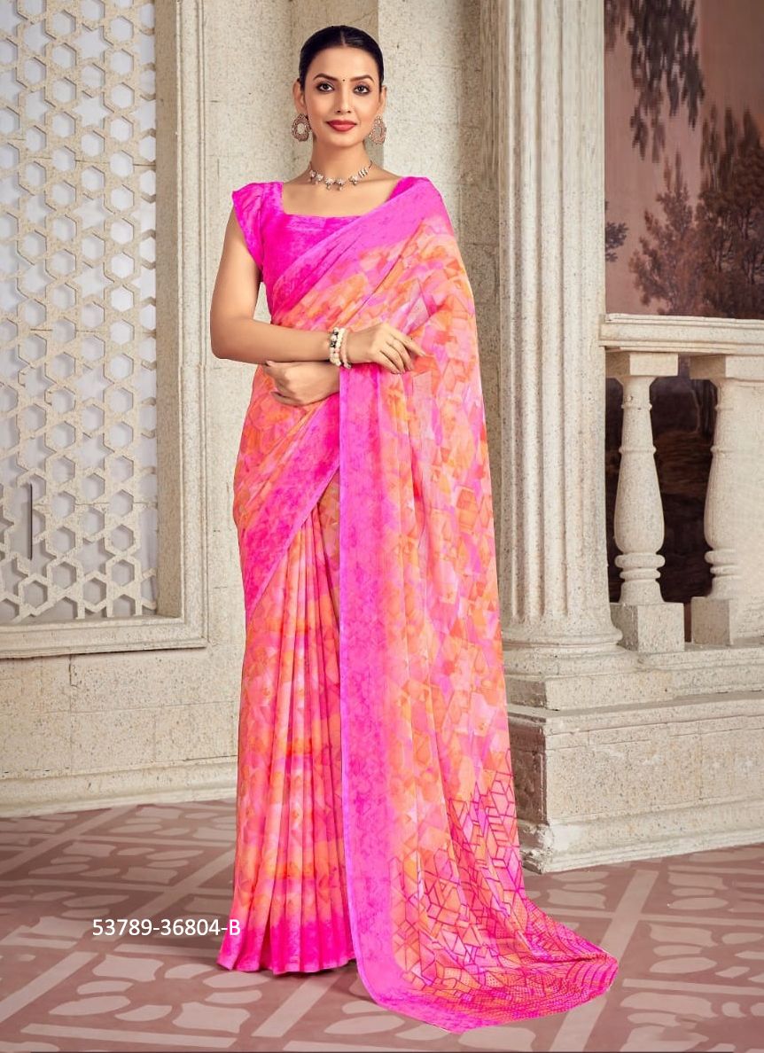 STAR CHIFFON 173 - CATALOG # 53789 (SET OF 12 SAREES)