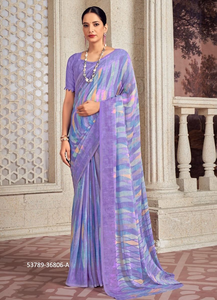 STAR CHIFFON 173 - CATALOG # 53789 (SET OF 12 SAREES)