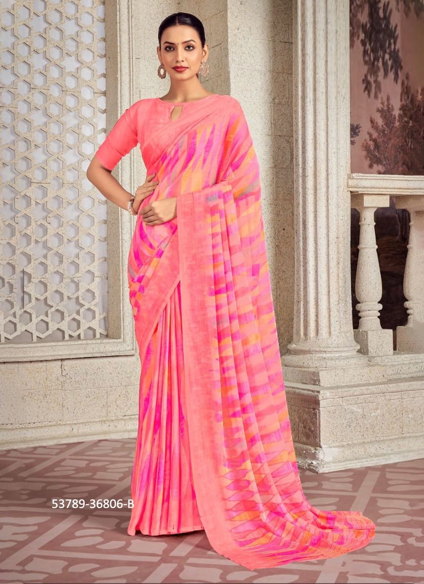 STAR CHIFFON 173 - CATALOG # 53789 (SET OF 12 SAREES)