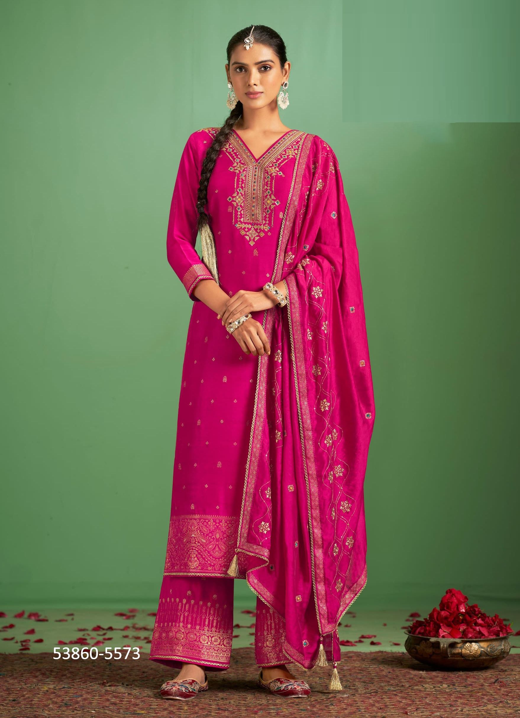 PURVA - CATALOG # 53860 (SET OF 4 READYMADE SUITS)