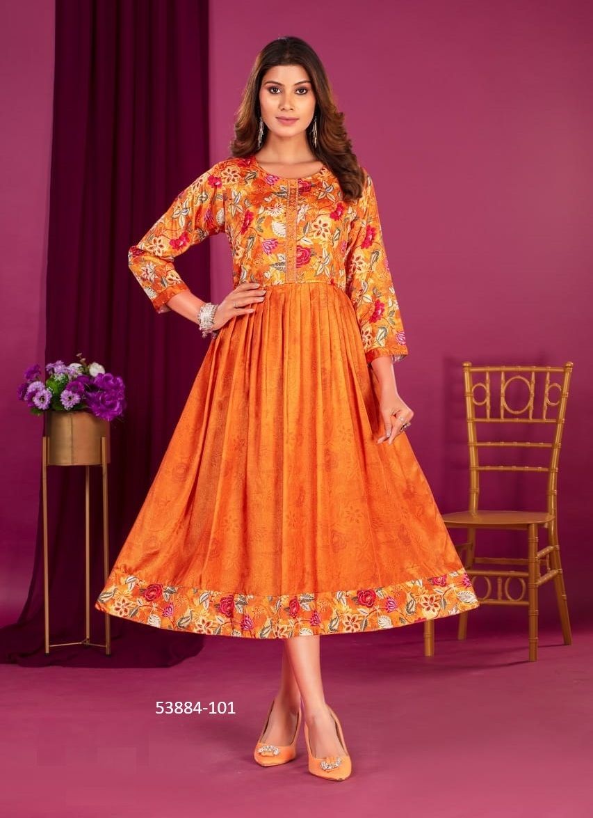 ORGANZA - CATALOG # 53884 (SET OF 6 READYMADE KURTIS) ORGANZA - CATALOG # 53884 (SET OF 6 READYMADE KURTIS)