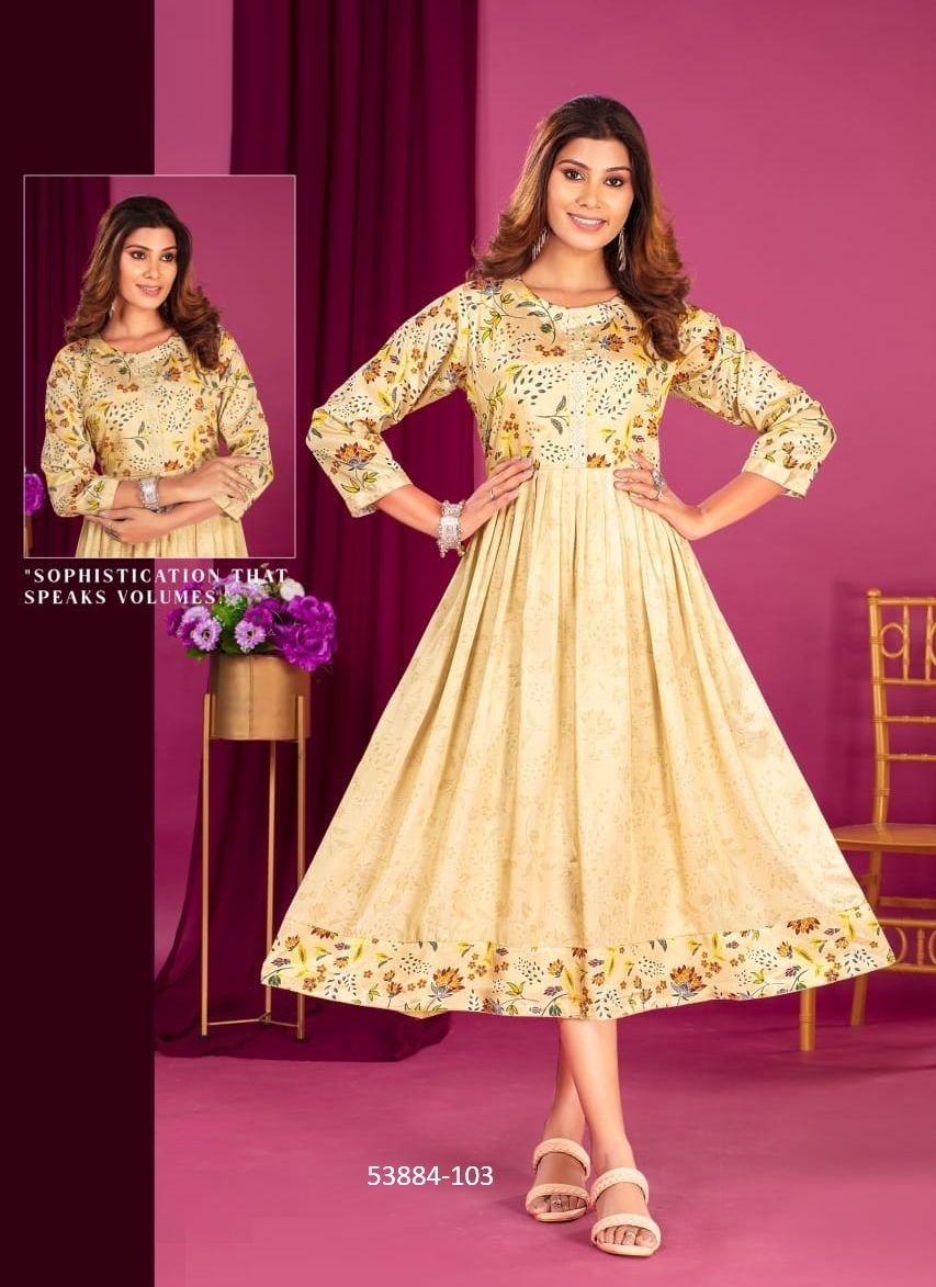 ORGANZA - CATALOG # 53884 (SET OF 6 READYMADE KURTIS) ORGANZA - CATALOG # 53884 (SET OF 6 READYMADE KURTIS)