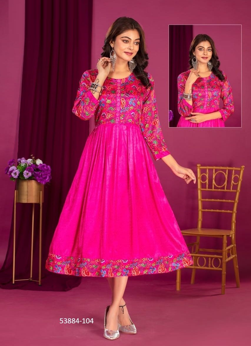 ORGANZA - CATALOG # 53884 (SET OF 6 READYMADE KURTIS) ORGANZA - CATALOG # 53884 (SET OF 6 READYMADE KURTIS)