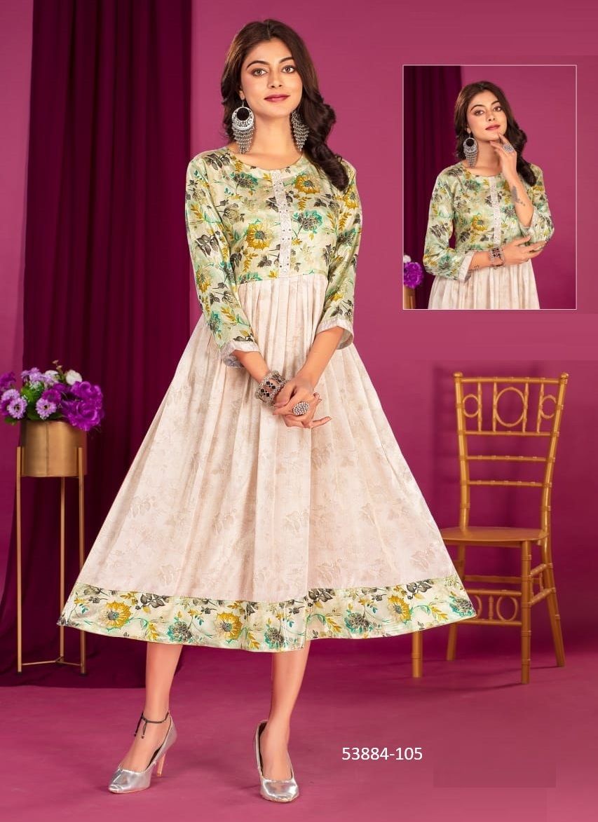 ORGANZA - CATALOG # 53884 (SET OF 6 READYMADE KURTIS) ORGANZA - CATALOG # 53884 (SET OF 6 READYMADE KURTIS)