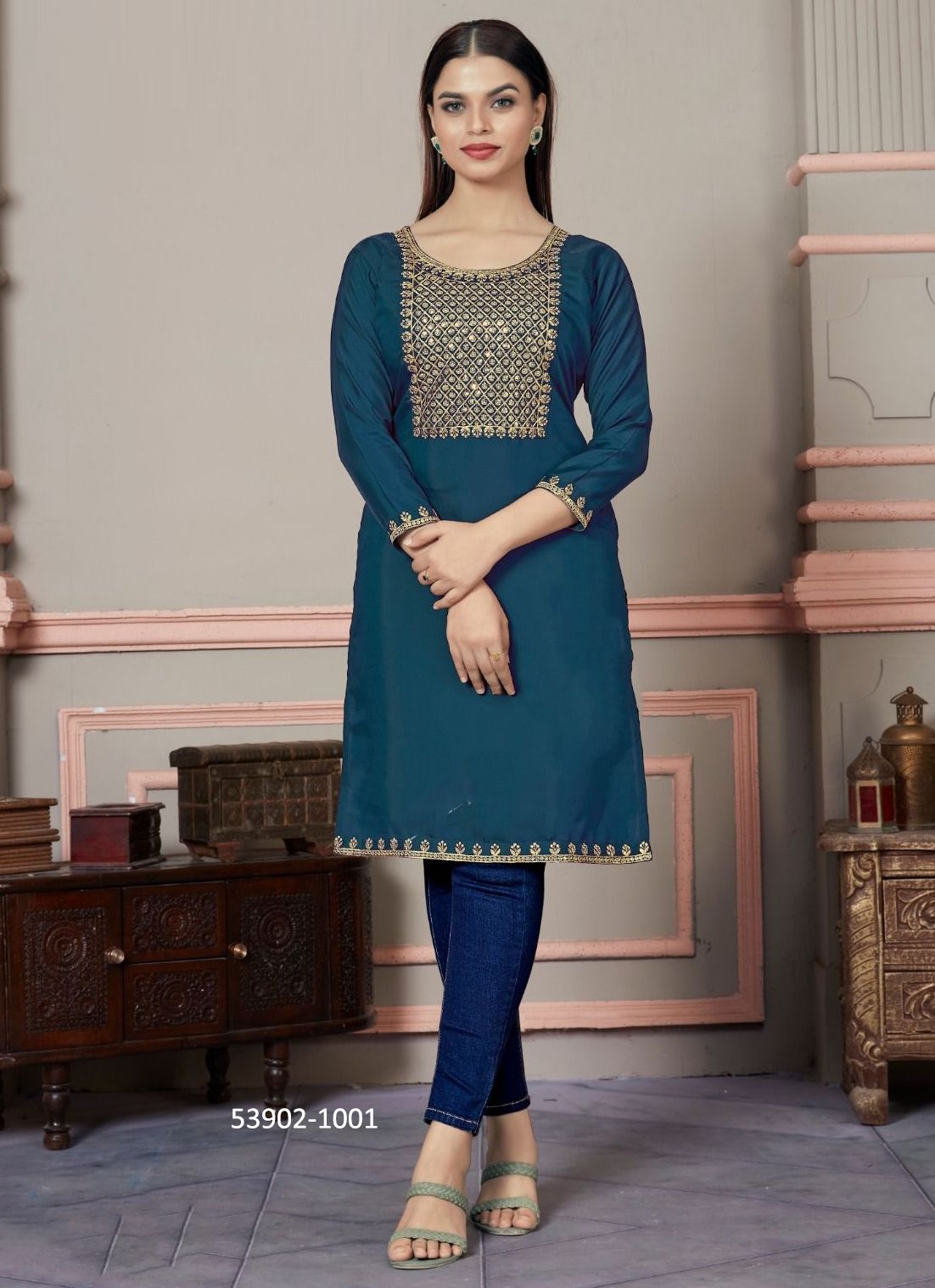 ROMAN - CATALOG # 53902 (SET OF 6 READYMADE KURTIS) ROMAN - CATALOG # 53902 (SET OF 6 READYMADE KURTIS)