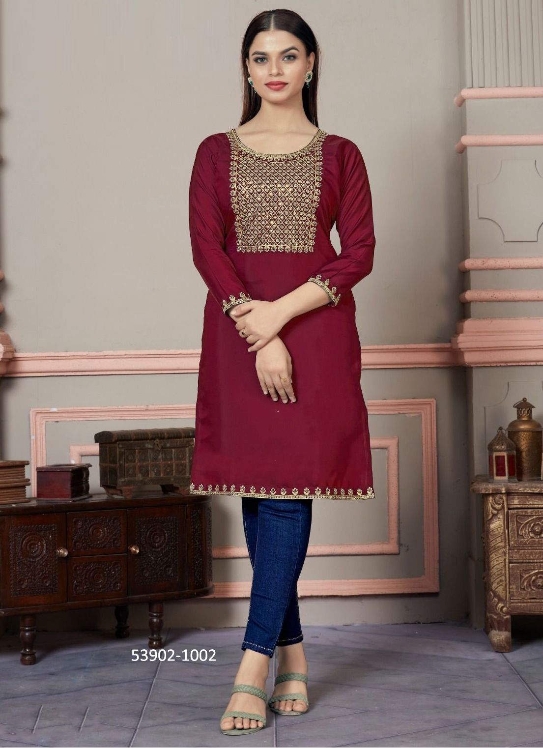 ROMAN - CATALOG # 53902 (SET OF 6 READYMADE KURTIS) ROMAN - CATALOG # 53902 (SET OF 6 READYMADE KURTIS)