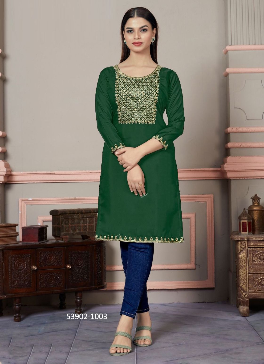 ROMAN - CATALOG # 53902 (SET OF 6 READYMADE KURTIS) ROMAN - CATALOG # 53902 (SET OF 6 READYMADE KURTIS)