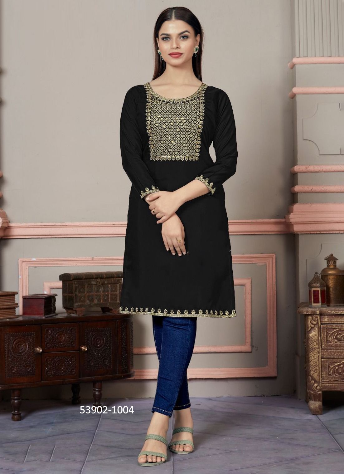 ROMAN - CATALOG # 53902 (SET OF 6 READYMADE KURTIS) ROMAN - CATALOG # 53902 (SET OF 6 READYMADE KURTIS)