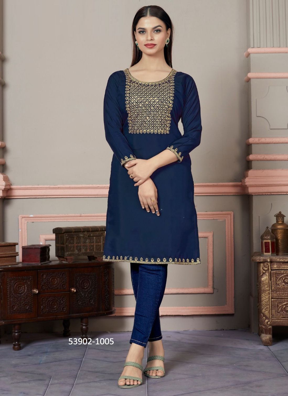 ROMAN - CATALOG # 53902 (SET OF 6 READYMADE KURTIS) ROMAN - CATALOG # 53902 (SET OF 6 READYMADE KURTIS)