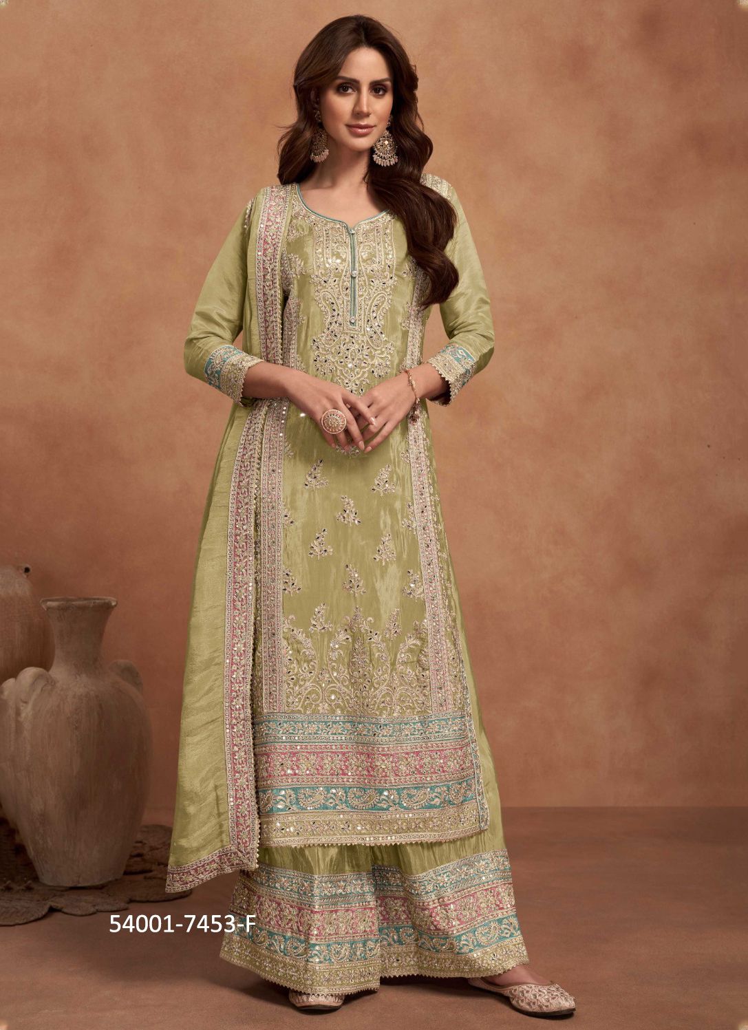 NAZIA GOLD - CATALOG # 54001 (SET OF 4 READYMADE SUITS)