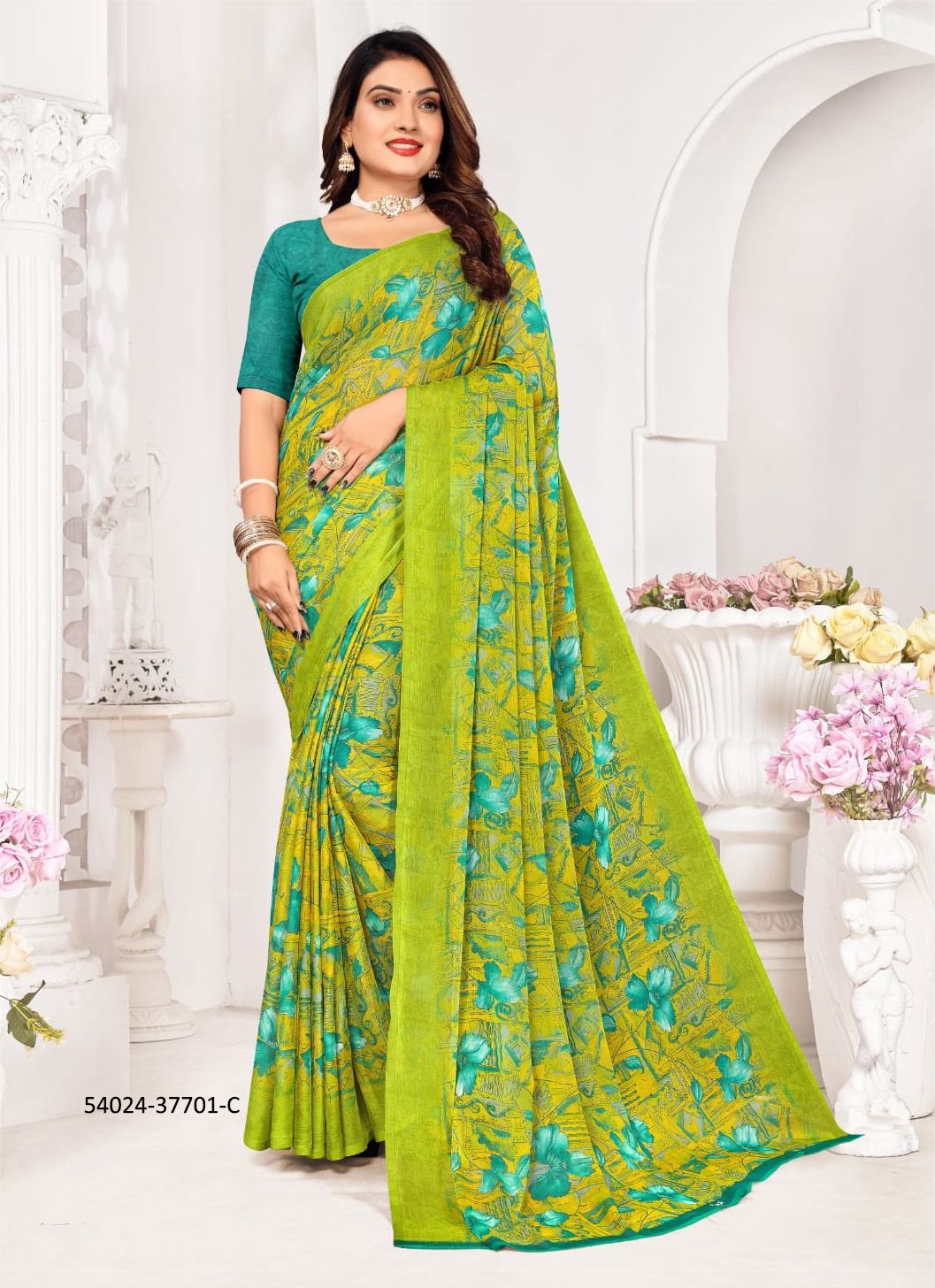 STAR CHIFFON 177 - CATALOG # 54024 (SET OF 12 SAREES)
