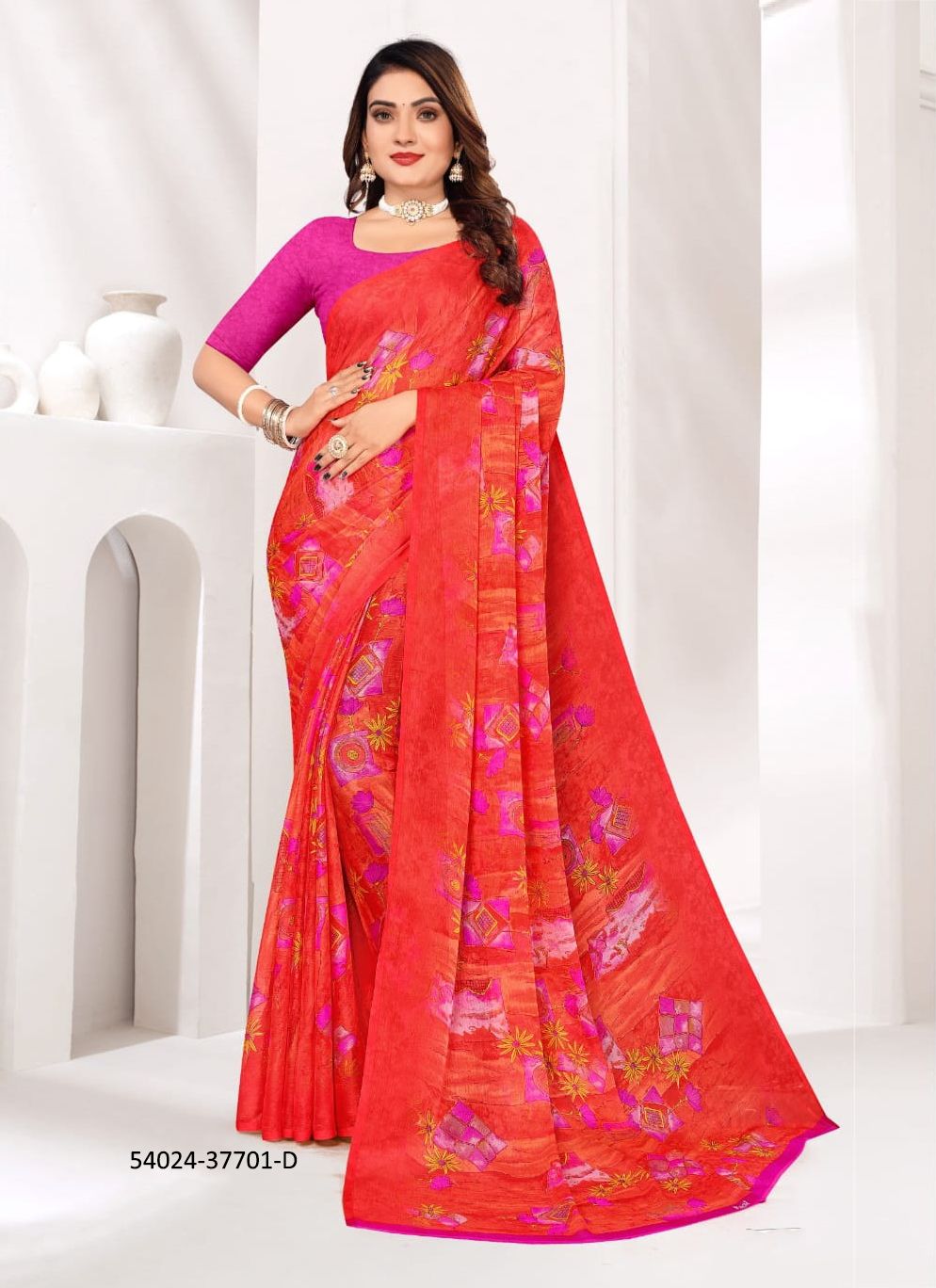 STAR CHIFFON 177 - CATALOG # 54024 (SET OF 12 SAREES)