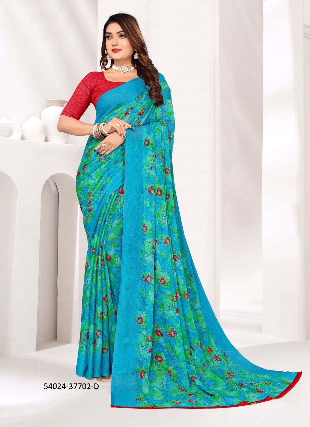 STAR CHIFFON 177 - CATALOG # 54024 (SET OF 12 SAREES)
