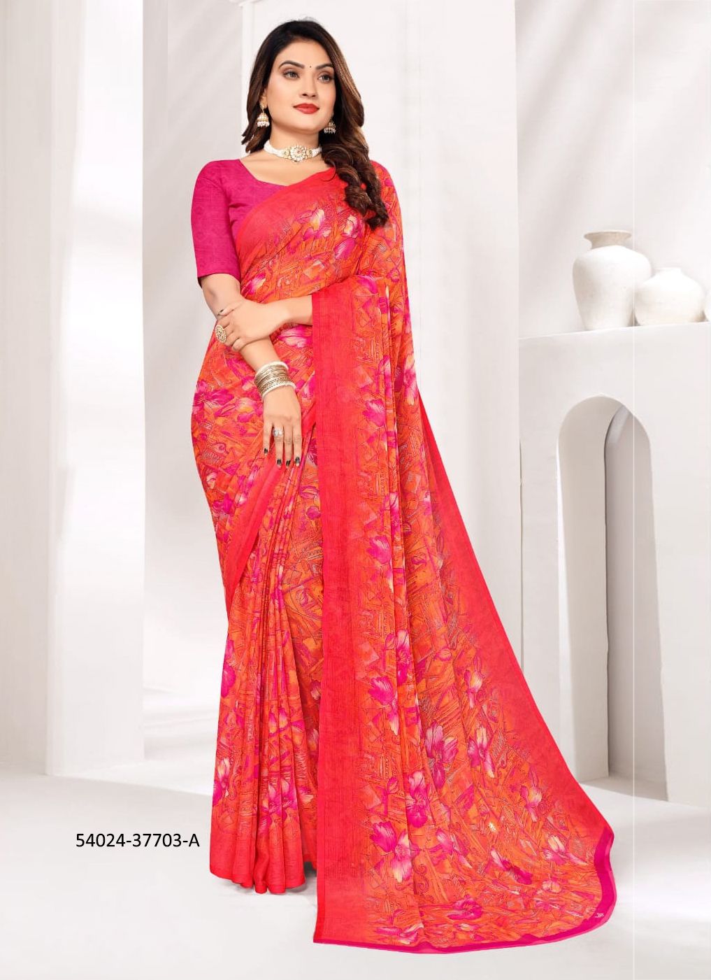 STAR CHIFFON 177 - CATALOG # 54024 (SET OF 12 SAREES)