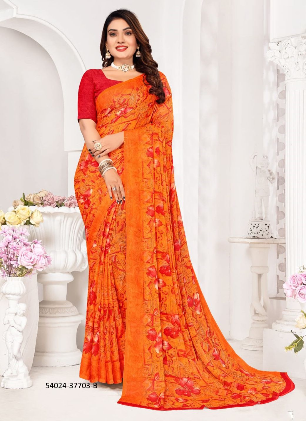 STAR CHIFFON 177 - CATALOG # 54024 (SET OF 12 SAREES)
