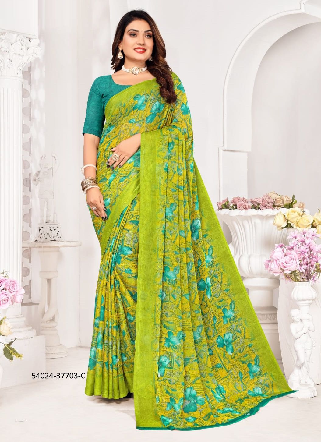 STAR CHIFFON 177 - CATALOG # 54024 (SET OF 12 SAREES)