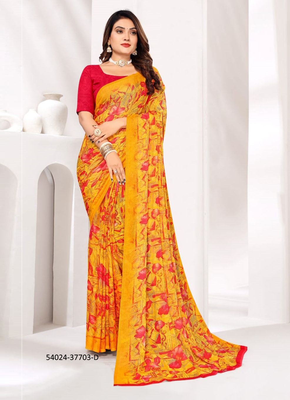 STAR CHIFFON 177 - CATALOG # 54024 (SET OF 12 SAREES)