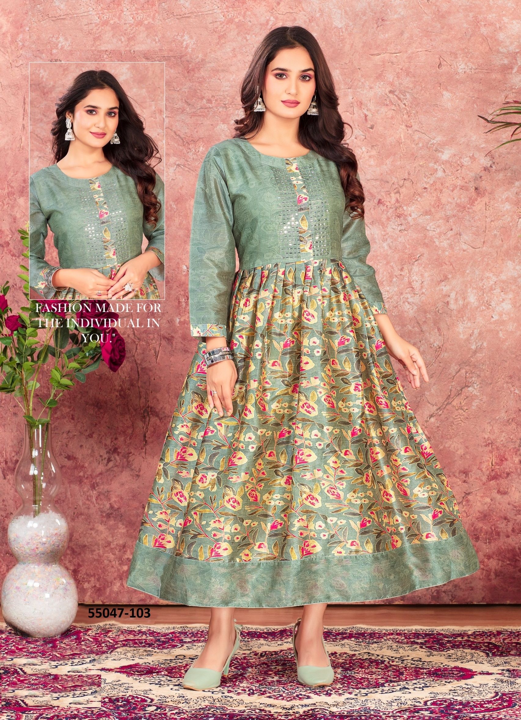 ANTRA - CATALOG # 55047 (SET OF 6 READYMADE KURTIS)