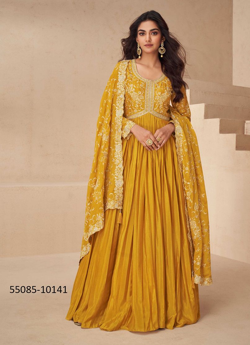 KESARIYA - CATALOG # 55085 (SET OF 4 READYMADE GOWNS)