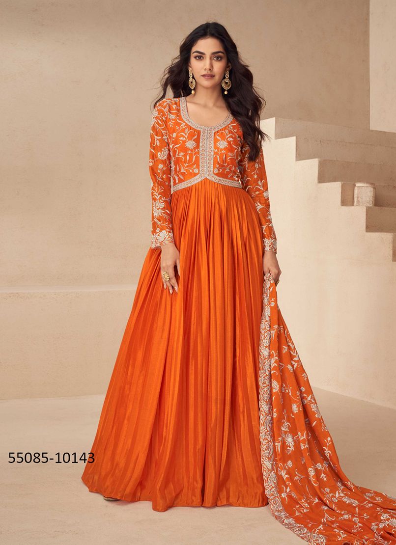 KESARIYA - CATALOG # 55085 (SET OF 4 READYMADE GOWNS)