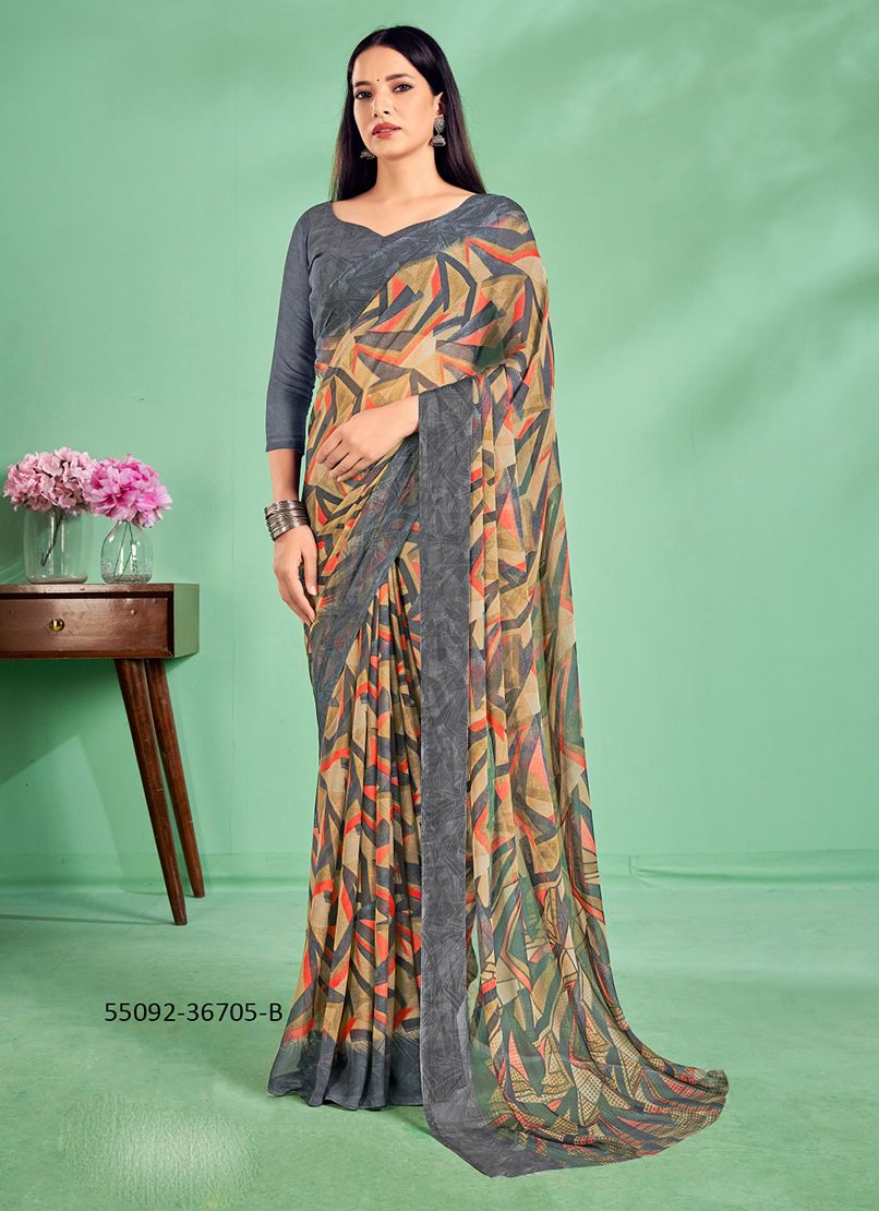 STAR CHIFFON 172 - CATALOG # 55092 (SET OF 12 SAREES) STAR CHIFFON 172 - CATALOG # 55092 (SET OF 12 SAREES)
