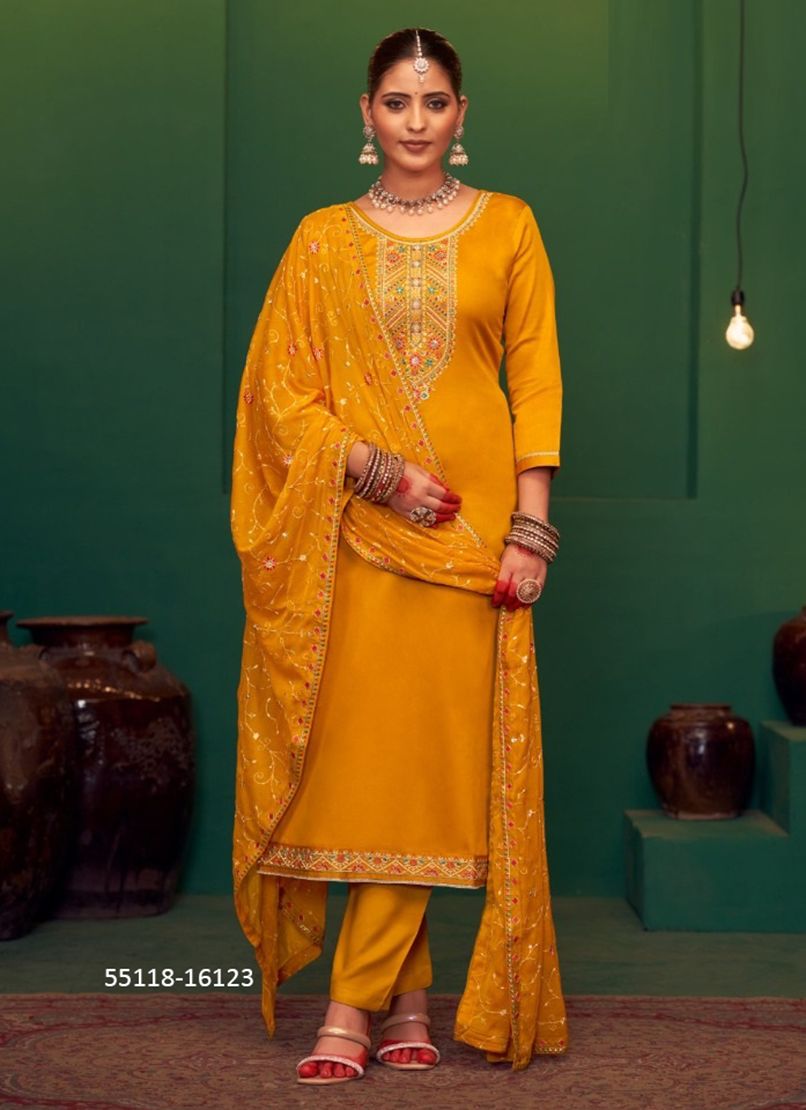 KEERAT 9 - CATALOG # 55118 (SET OF 6 SEMI-STITCHED SUITS) KEERAT 9 - CATALOG # 55118 (SET OF 6 SEMI-STITCHED SUITS)