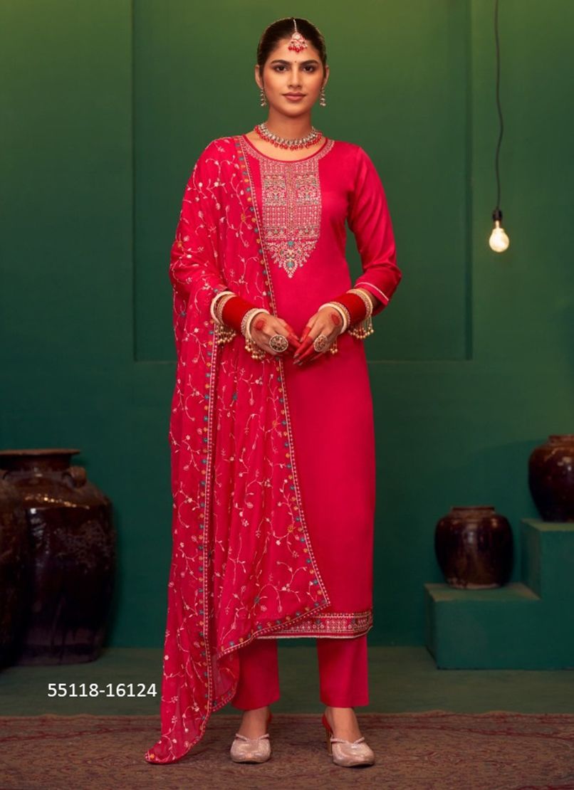 KEERAT 9 - CATALOG # 55118 (SET OF 6 SEMI-STITCHED SUITS) KEERAT 9 - CATALOG # 55118 (SET OF 6 SEMI-STITCHED SUITS)