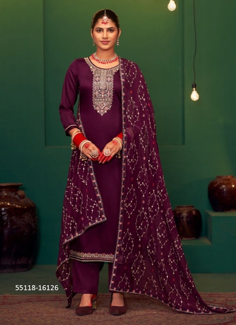KEERAT 9 - CATALOG # 55118 (SET OF 6 SEMI-STITCHED SUITS) KEERAT 9 - CATALOG # 55118 (SET OF 6 SEMI-STITCHED SUITS)
