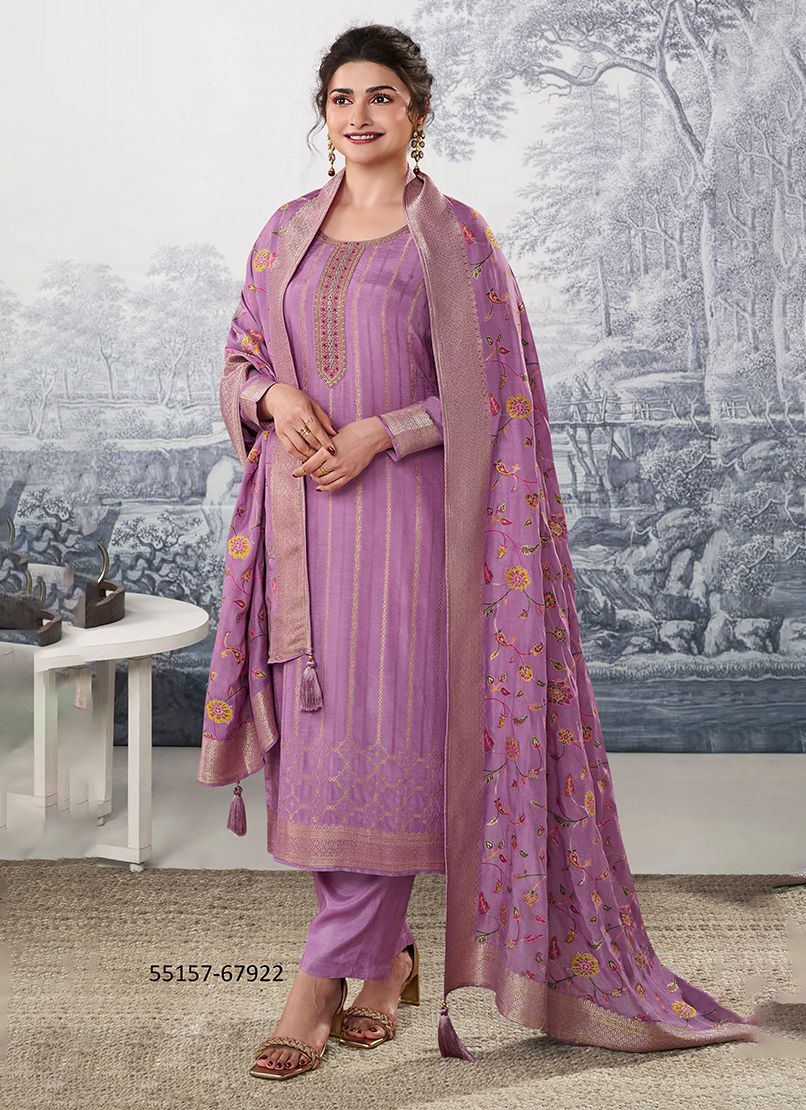 SANAYA 2 - CATALOG # 55157 (SET OF 6 SEMI-STITCHED SUITS)