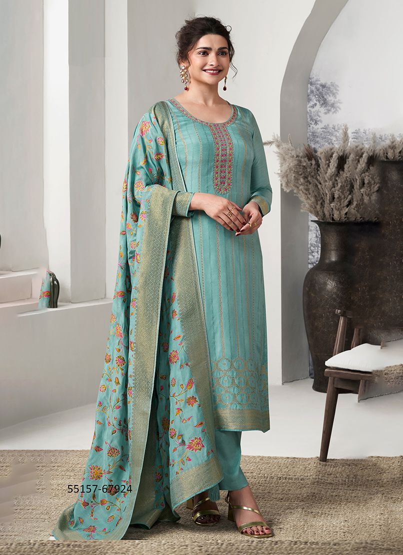 SANAYA 2 - CATALOG # 55157 (SET OF 6 SEMI-STITCHED SUITS)