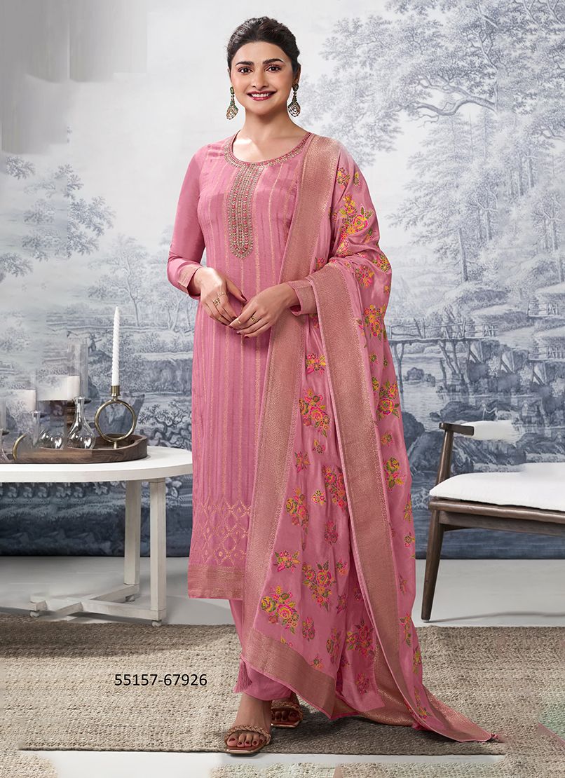 SANAYA 2 - CATALOG # 55157 (SET OF 6 SEMI-STITCHED SUITS)