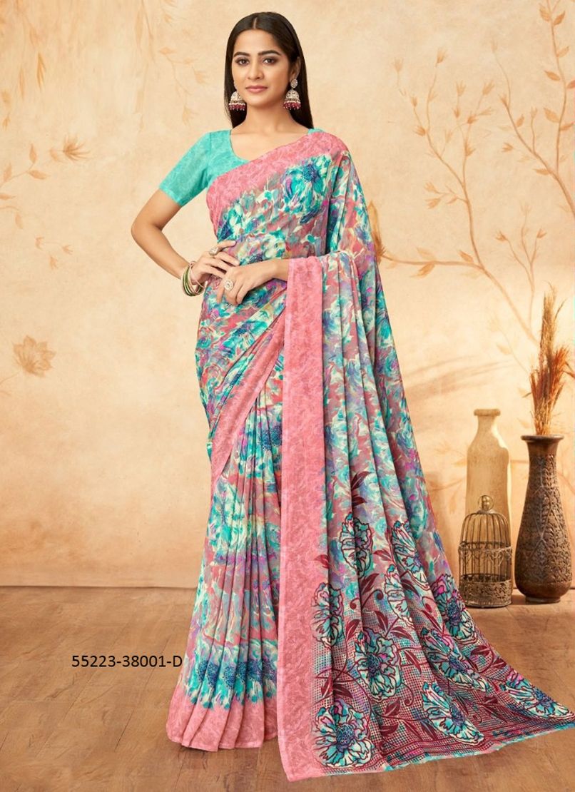 RAGAA GEORGETTE 15 - CATALOG # 55223 (SET OF 12 SAREES)