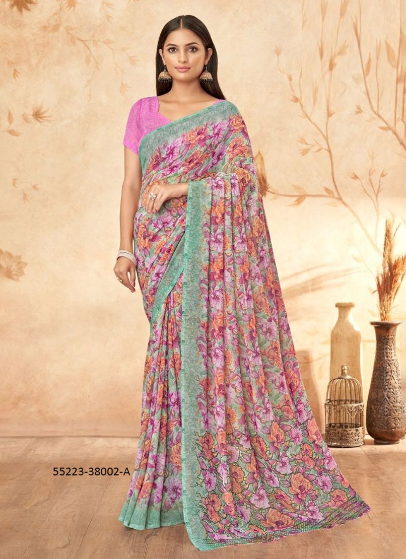 RAGAA GEORGETTE 15 - CATALOG # 55223 (SET OF 12 SAREES)