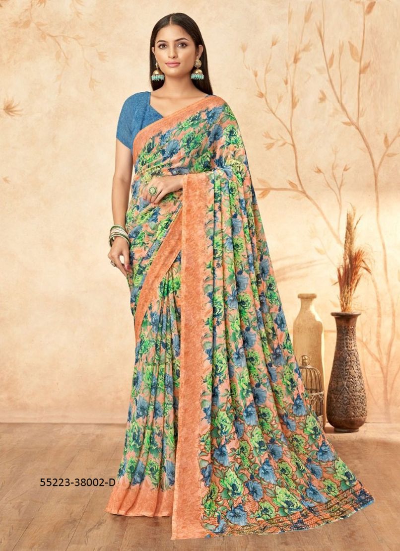 RAGAA GEORGETTE 15 - CATALOG # 55223 (SET OF 12 SAREES)