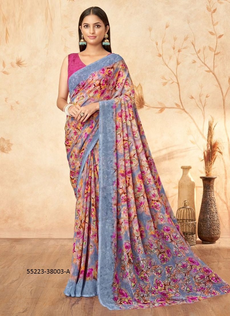 RAGAA GEORGETTE 15 - CATALOG # 55223 (SET OF 12 SAREES)
