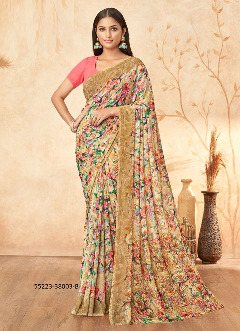 RAGAA GEORGETTE 15 - CATALOG # 55223 (SET OF 12 SAREES)