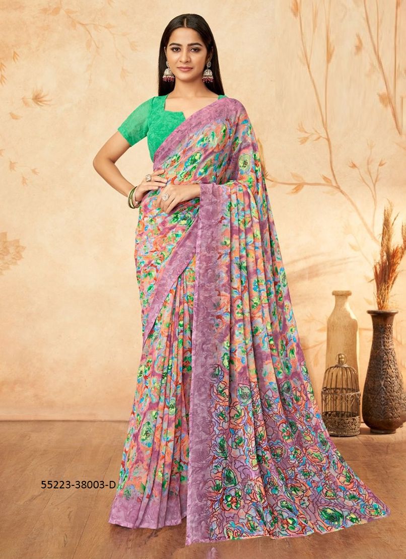 RAGAA GEORGETTE 15 - CATALOG # 55223 (SET OF 12 SAREES)