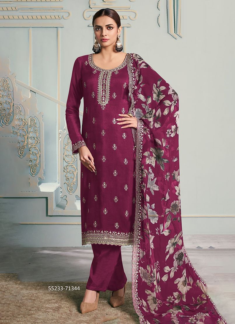 SHIVANGI - CATALOG # 55233 (SET OF 4 SEMI-STITCHED SUITS)