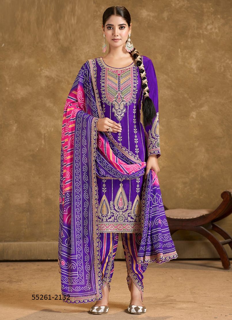 PHOOLZARI 2 - CATALOG # 55261 (SET OF 4 READYMADE SUITS) PHOOLZARI 2 - CATALOG # 55261 (SET OF 4 READYMADE SUITS)