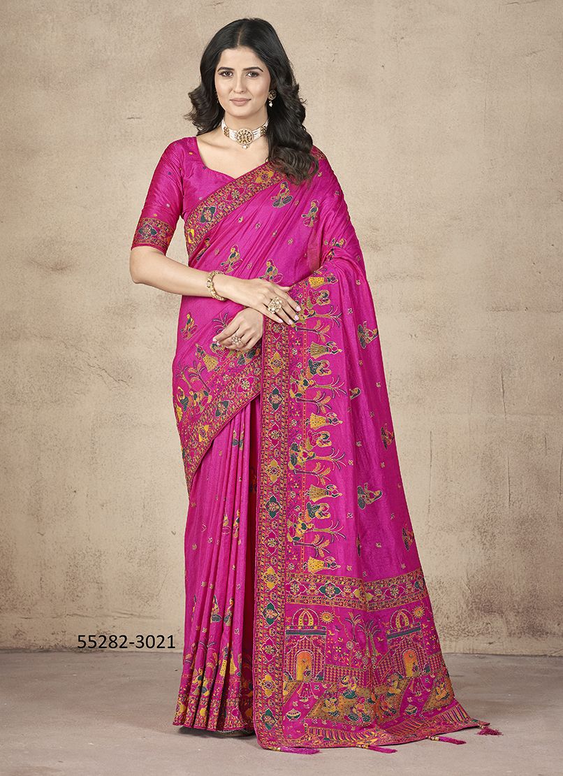 AAYUSHI PASHMINA - CATALOG # 55282 (SET OF 6 SAREES) AAYUSHI PASHMINA - CATALOG # 55282 (SET OF 6 SAREES)