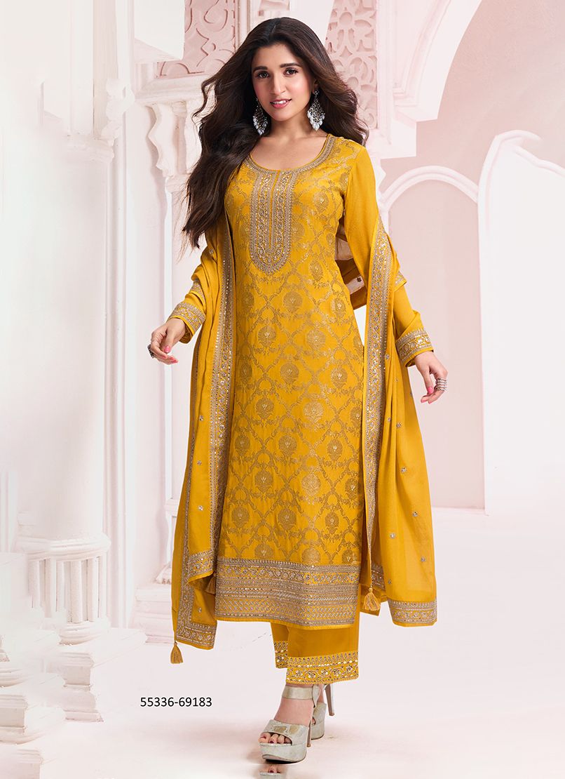 NIDHI - CATALOG # 55336 (SET OF 6 SEMI-STITCHED SUITS)
