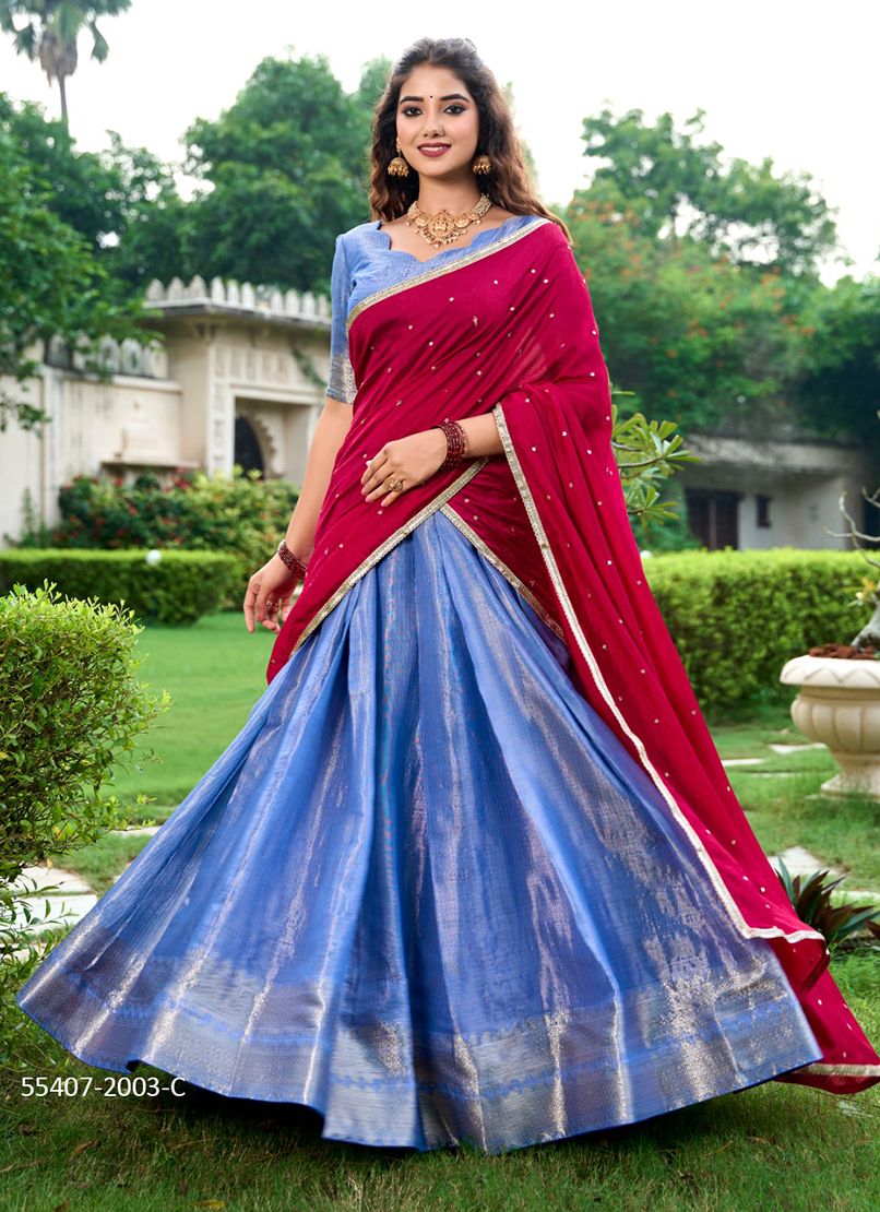 SERIES 2003 - CATALOG # 55407 (SET OF 4 LEHENGAS (SEMI-STITCHED))
