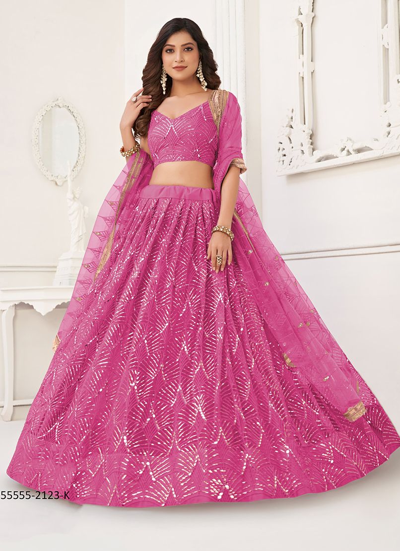 COLORS OF 2123 - CATALOG # 55555 (SET OF 5 LEHENGAS (SEMI-STITCHED)) COLORS OF 2123 - CATALOG # 55555 (SET OF 5 LEHENGAS (SEMI-STITCHED))