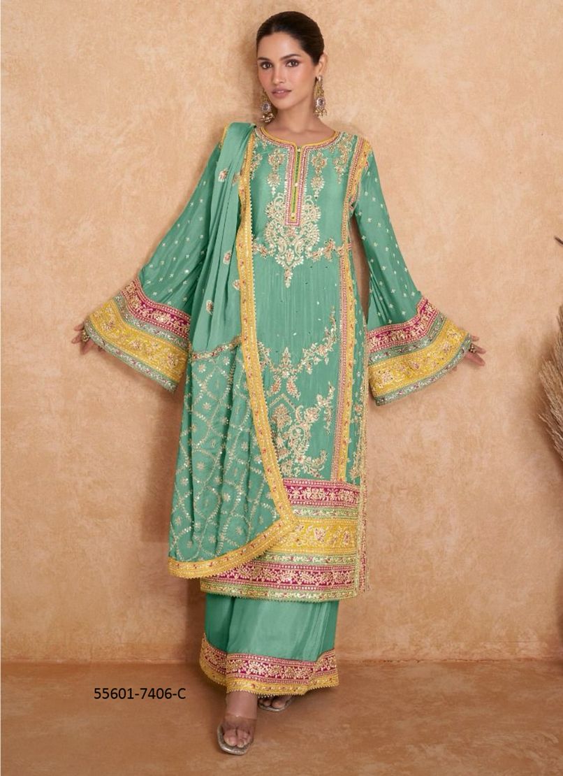 VEDIKA - CATALOG # 55601 (SET OF 4 READYMADE SUITS)