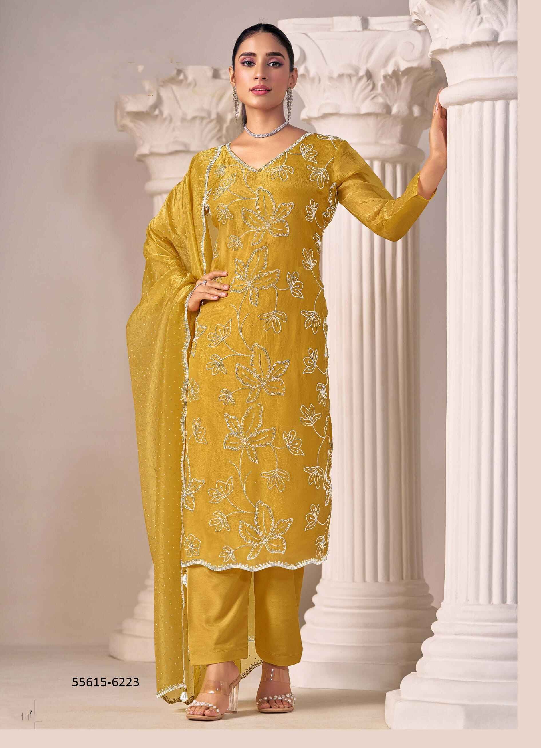 RUBINAH - CATALOG # 55615 (SET OF 6 SEMI-STITCHED SUITS) RUBINAH - CATALOG # 55615 (SET OF 6 SEMI-STITCHED SUITS)