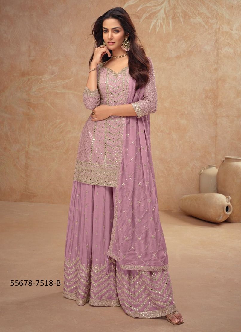 PALAK 2 - CATALOG # 55678 (SET OF 4 READYMADE SUITS)