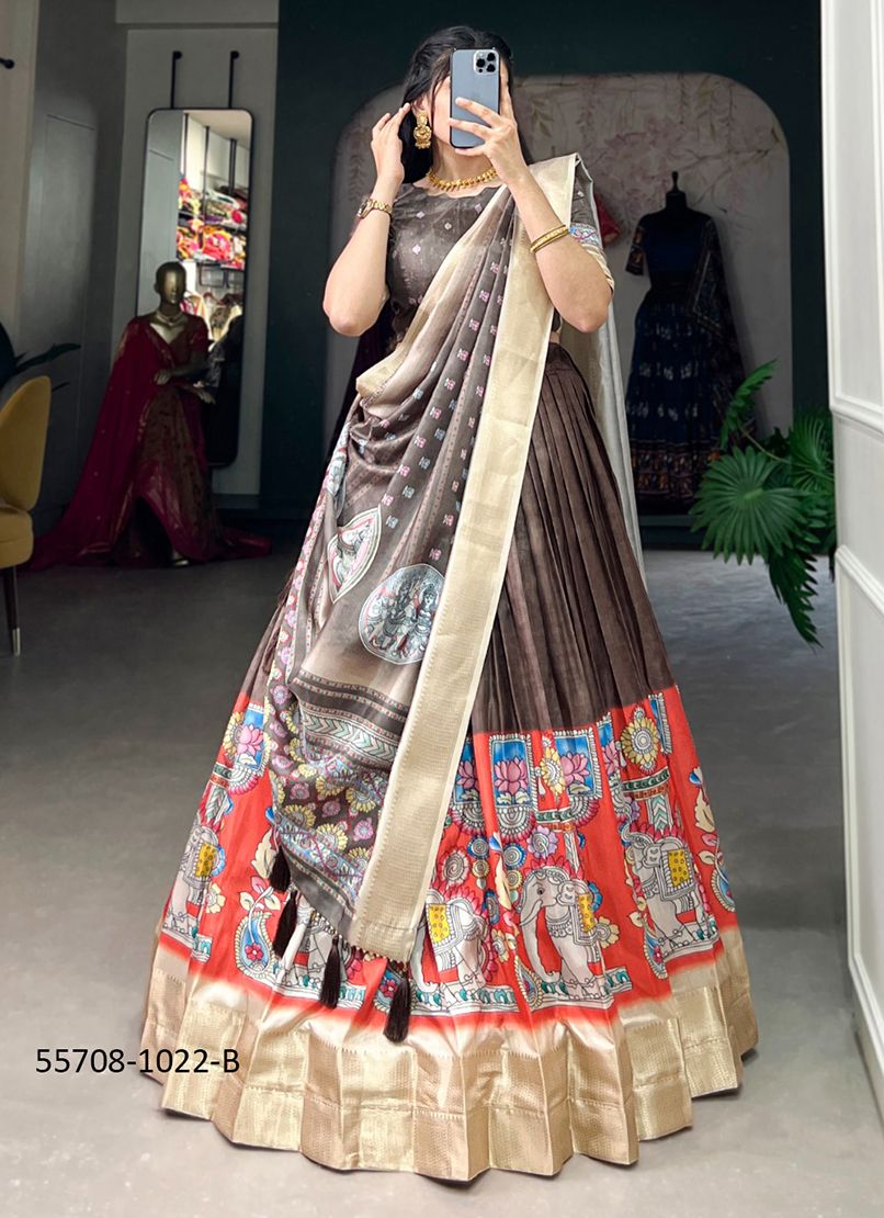 GAJGAMINI - CATALOG # 55708 (SET OF 2 LEHENGAS (SEMI-STITCHED)) GAJGAMINI - CATALOG # 55708 (SET OF 2 LEHENGAS (SEMI-STITCHED))