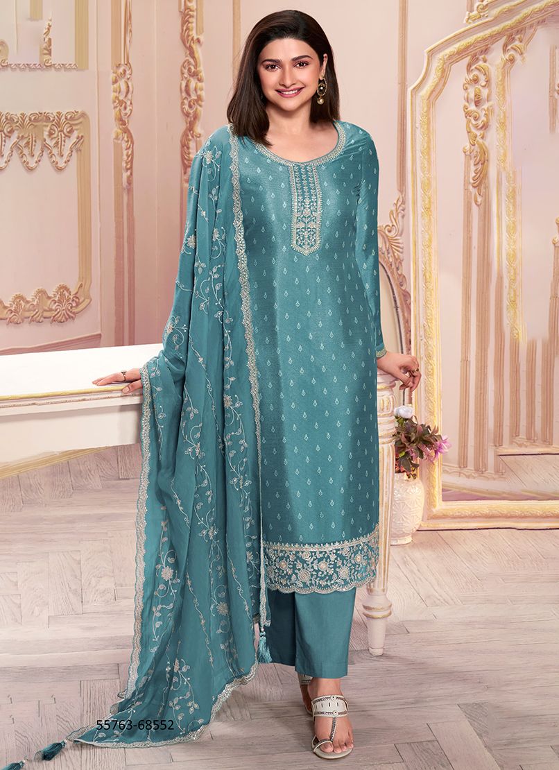 PURVA - CATALOG # 55763 (SET OF 5 SEMI-STITCHED SUITS) PURVA - CATALOG # 55763 (SET OF 5 SEMI-STITCHED SUITS)